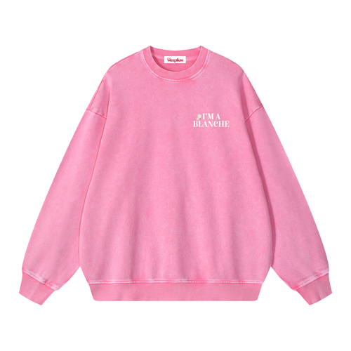 BLANCHE * 100% Cotton Vintage Washed Oversized Sweatshirt