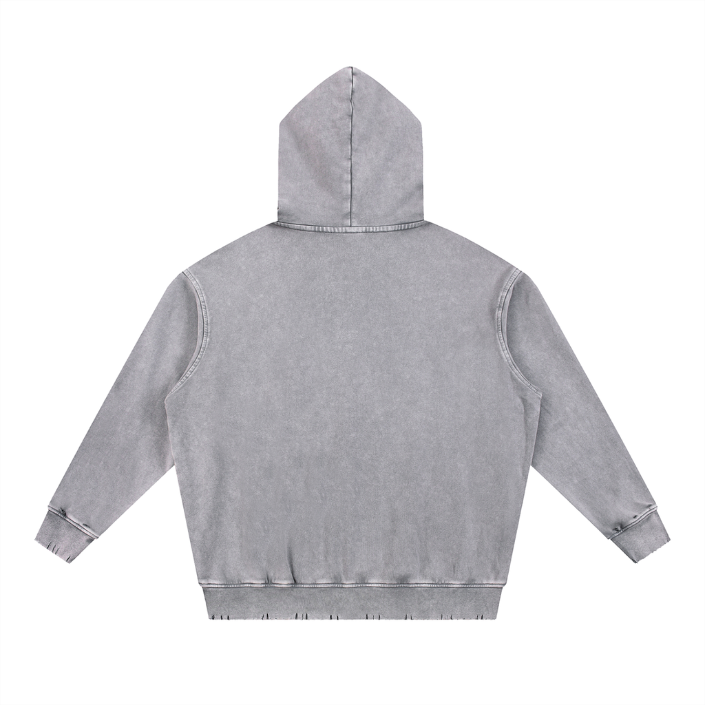 Snow Wash Hand-Frayed Heavyweight  Hoodie Set