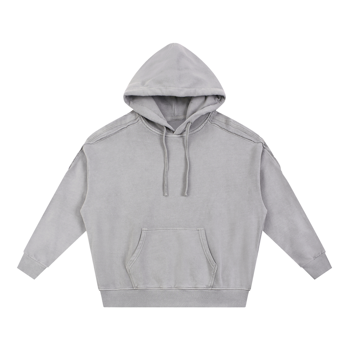 Snow Washed Tape Raw Edge Hoodie Set