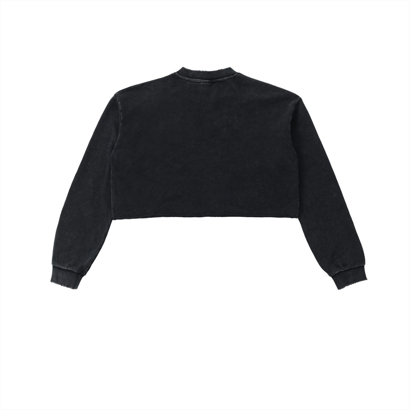 MATRIARCHY * 100% Cotton Vintage Washed Raw Edge Cropped Sweatshirt * Black