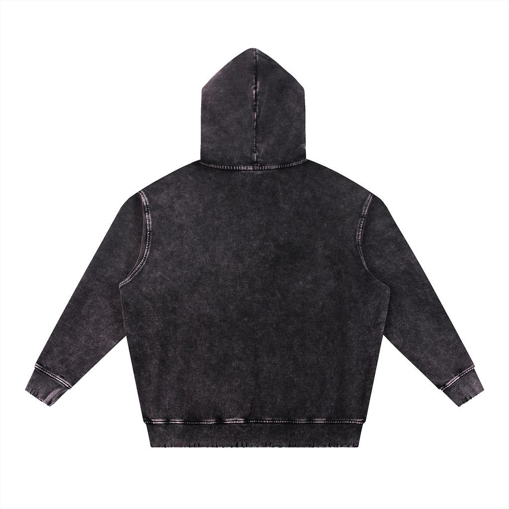 Snow Wash Hand-Frayed Heavyweight  Hoodie Set