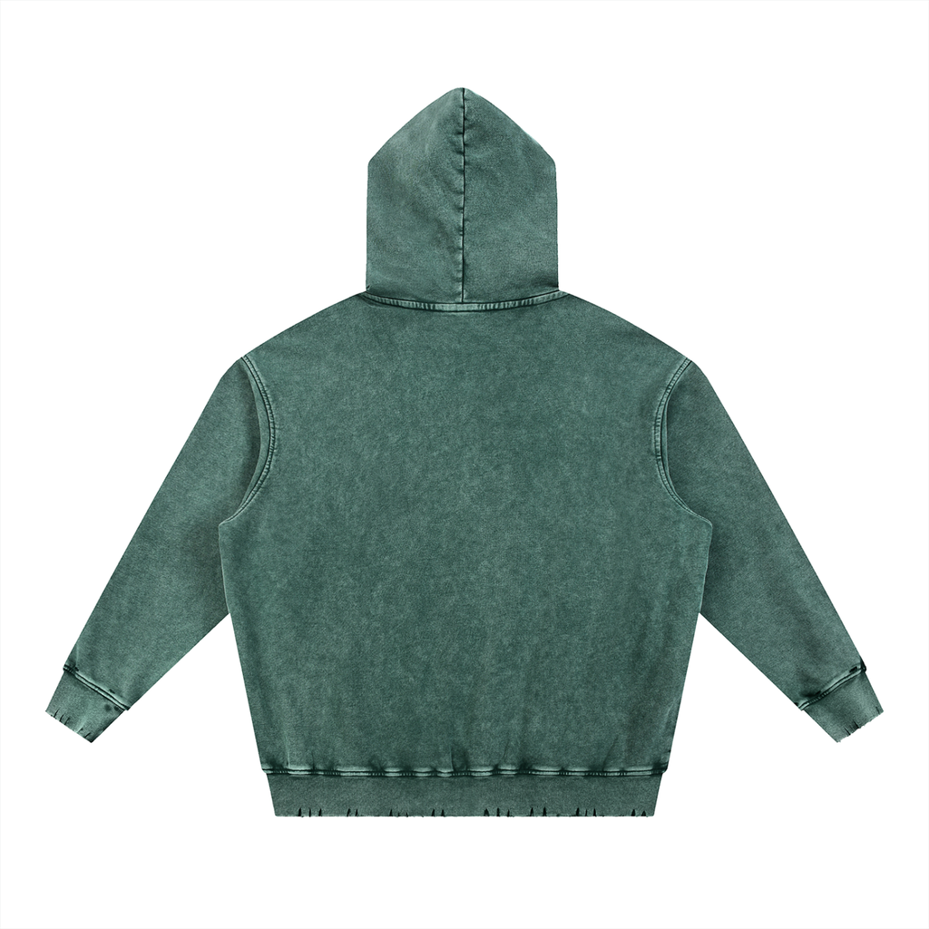 Snow Wash Hand-Frayed Heavyweight  Hoodie Set