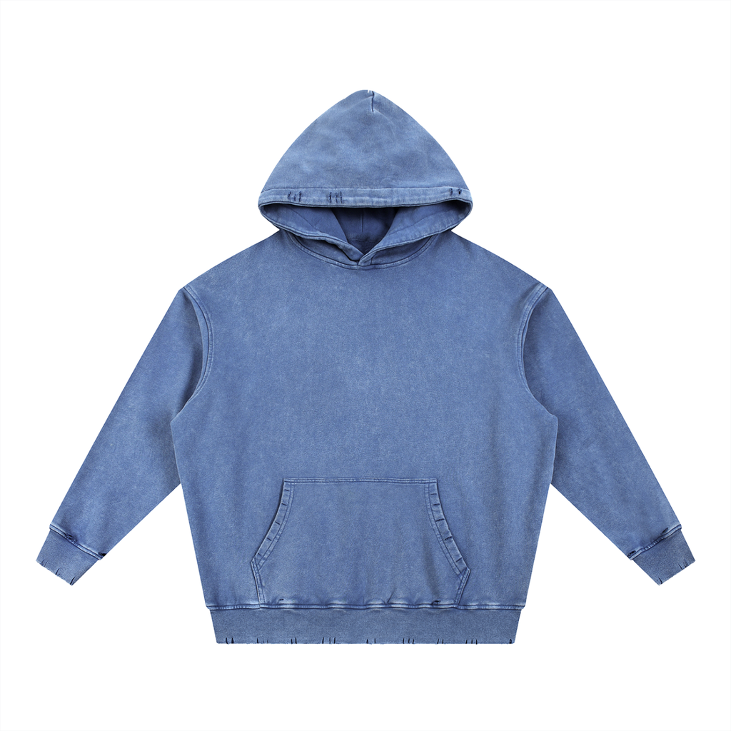 Snow Wash Hand-Frayed Heavyweight  Hoodie Set