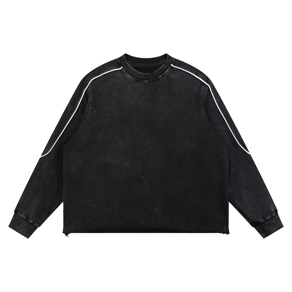 Mineral Wash Piping Raw Hem Sweat Set