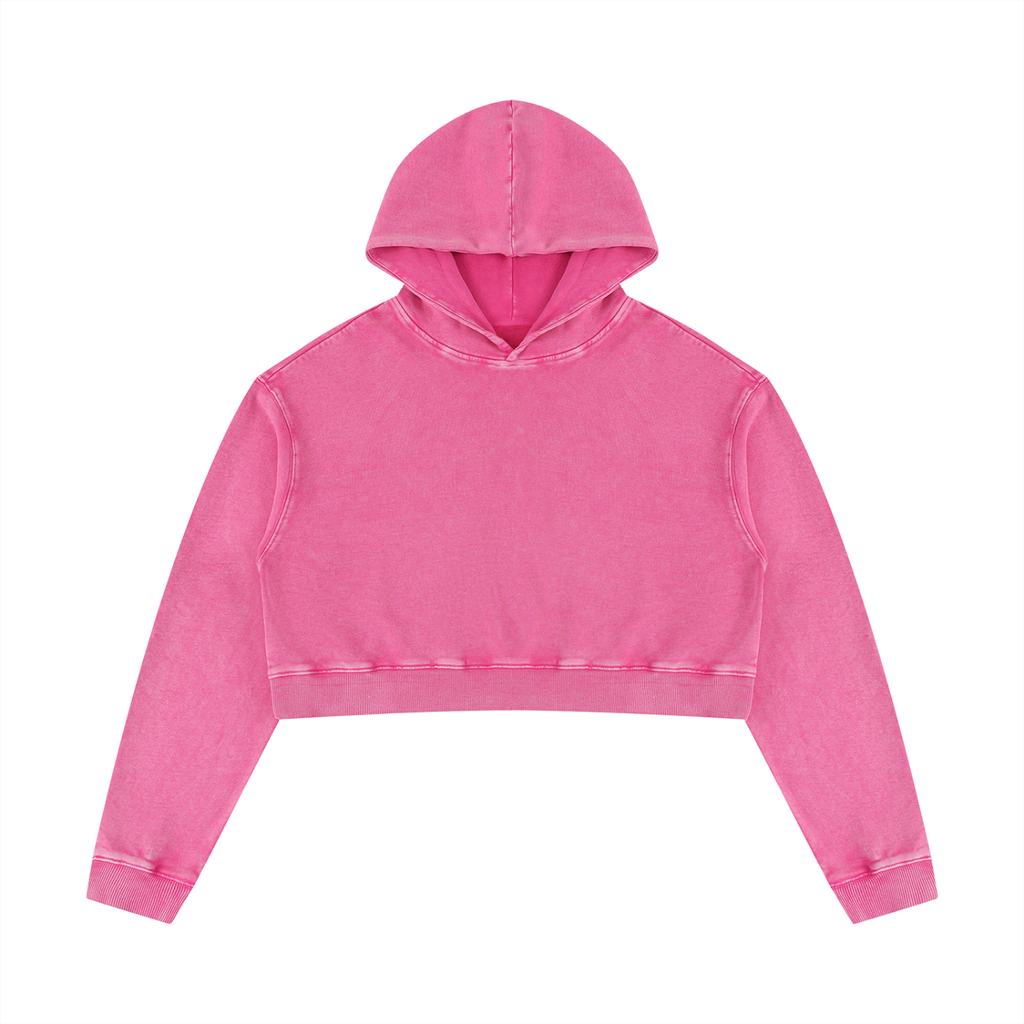 Mineral Washed Crop Hoodie Set