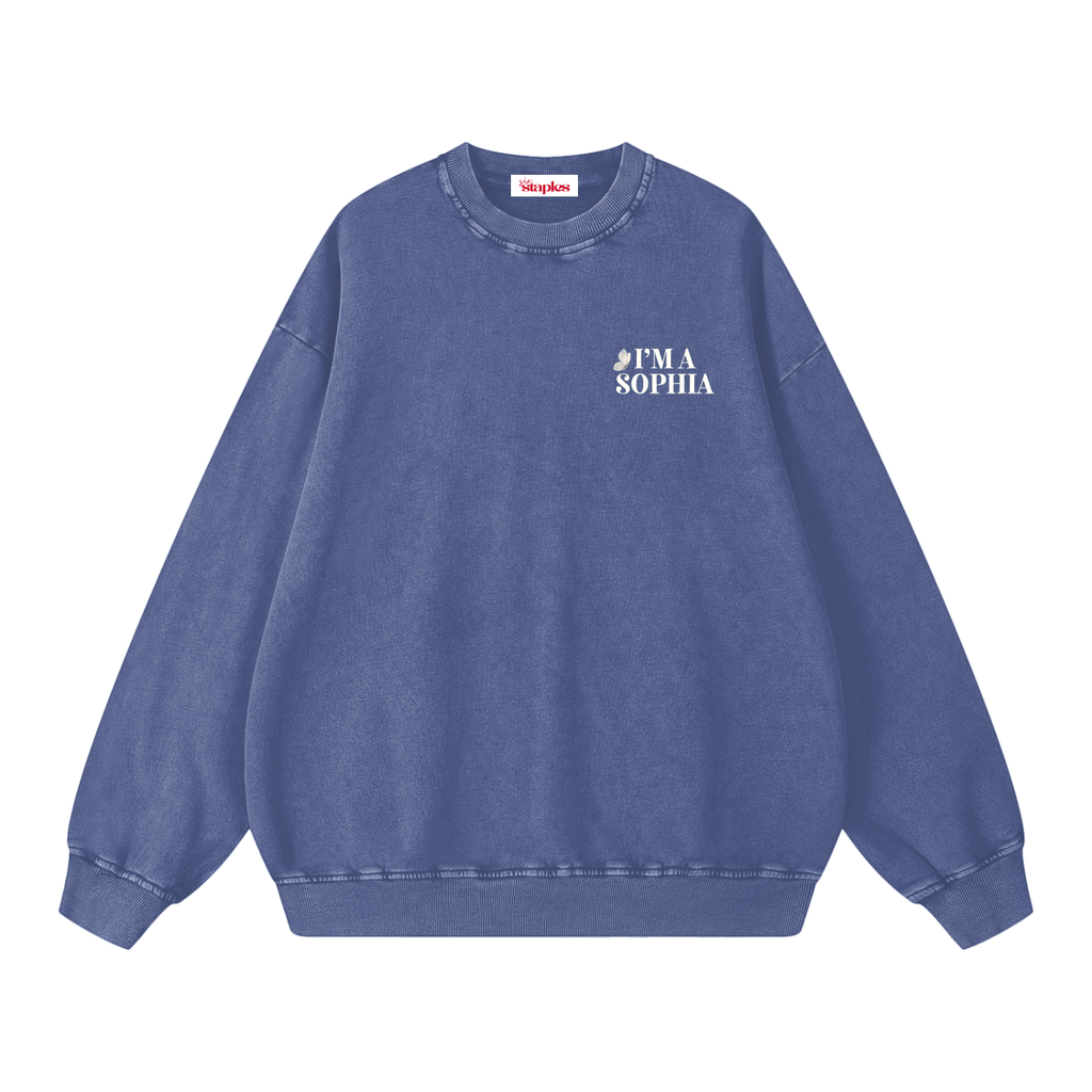 SOPHIA * 100% Cotton Vintage Washed Oversized Sweatshirt