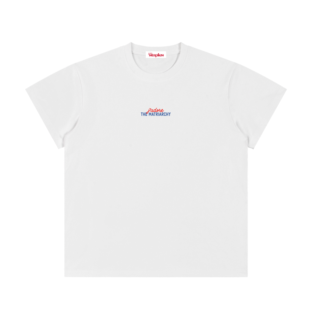 J'Adore the Matriarchy * Red & Blue 100% Cotton Crewneck Tee