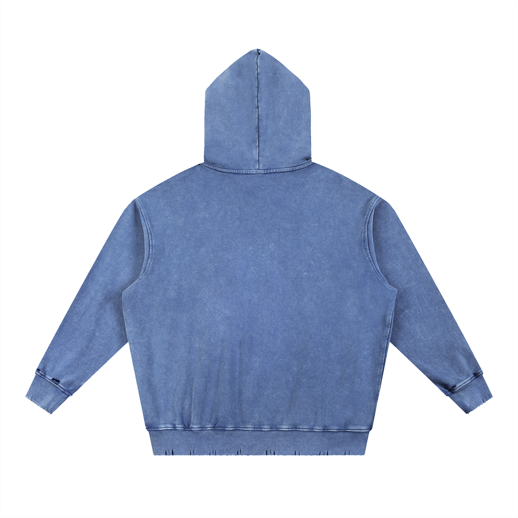 Snow Wash Hand-Frayed Heavyweight  Hoodie Set