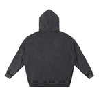 Snow Washed Tape Raw Edge Zip Hoodie Set