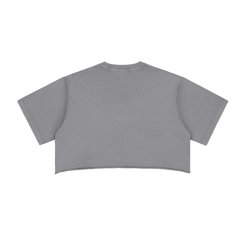 100% Cotton Vintage Washed Raw Edge Staple Crop Top