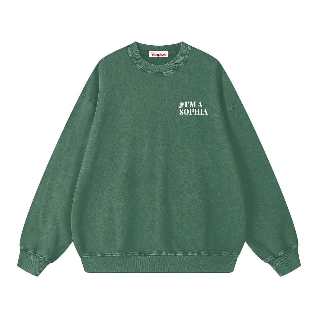 SOPHIA * 100% Cotton Vintage Washed Oversized Sweatshirt
