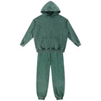 Snow Wash Hand-Frayed Heavyweight  Hoodie Set