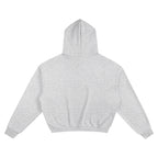 let's go girls * 100% Cotton Semi-Cropped Hoodie * Flower Gray/Red