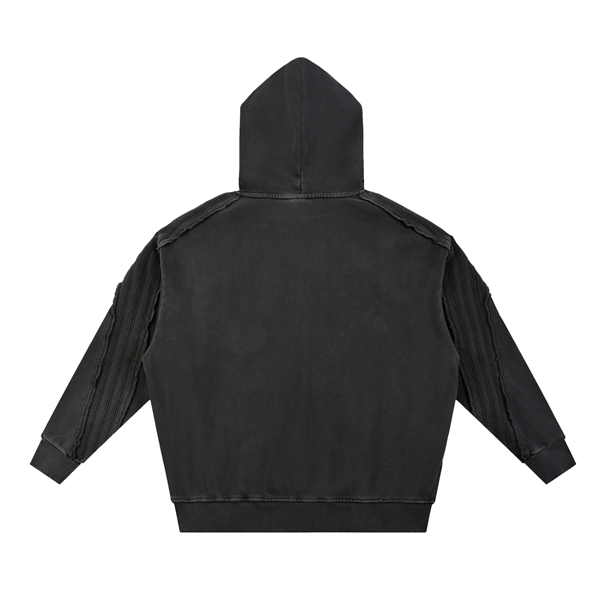 Snow Washed Tape Raw Edge Hoodie Set