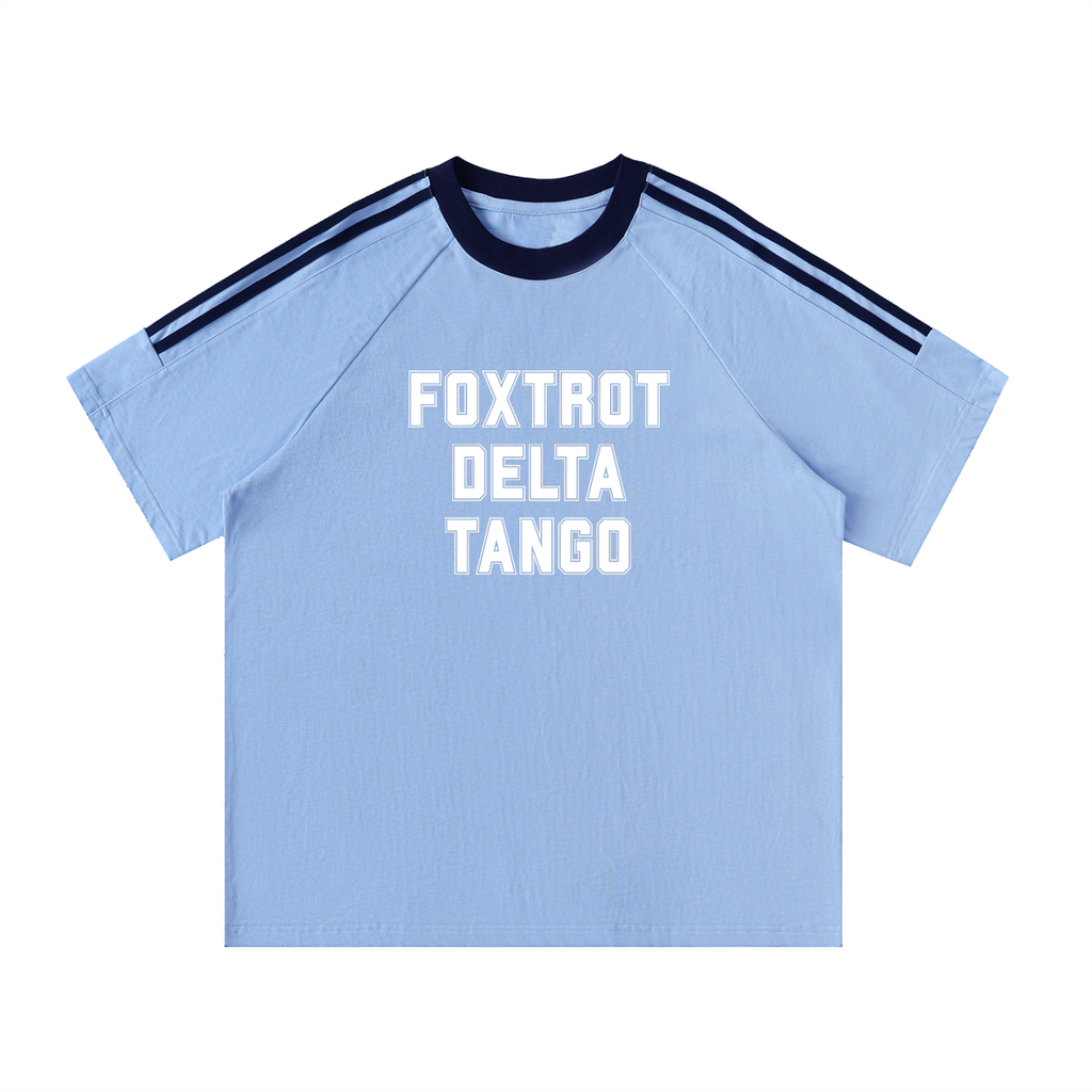 FOXTROT DELTA TANGO * 100% Cotton Oversized Sports Crewneck Tee