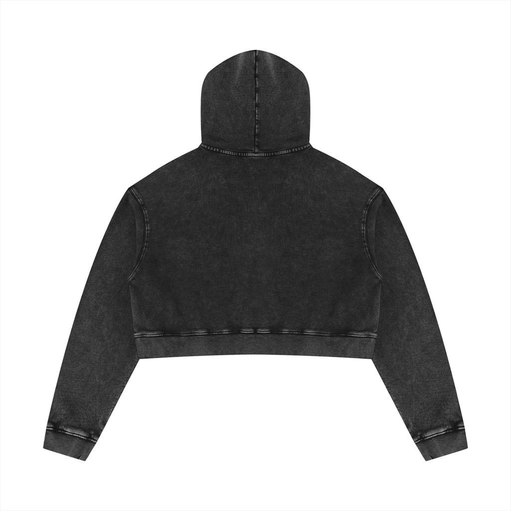 Mineral Washed Crop Hoodie Set