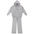 Snow Washed Tape Raw Edge Hoodie Set