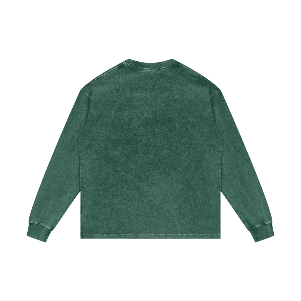 77 * Acid Wash 100% Cotton Oversize Long Sleeve Tee