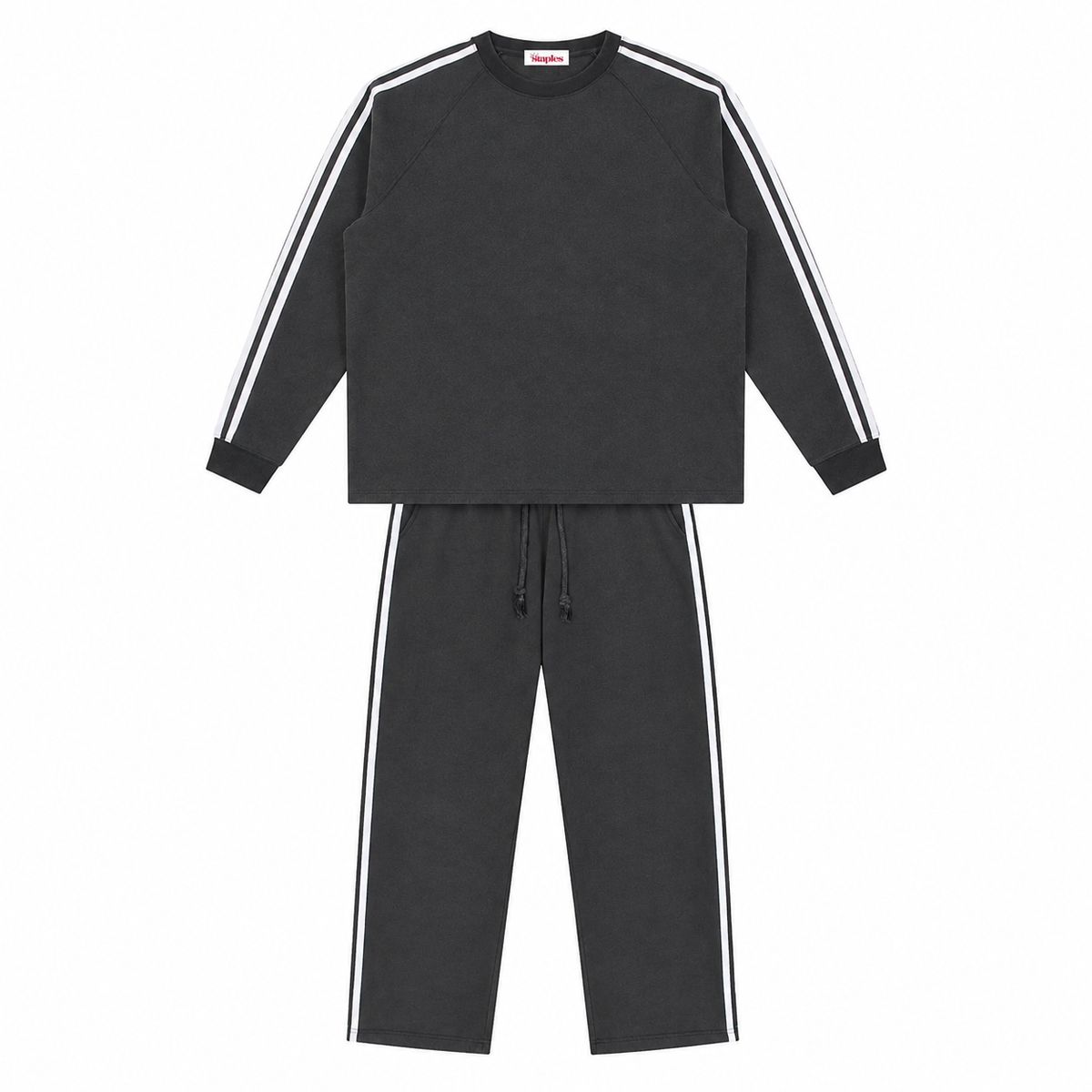 Snow Washed Contrast Tape Sweat Set