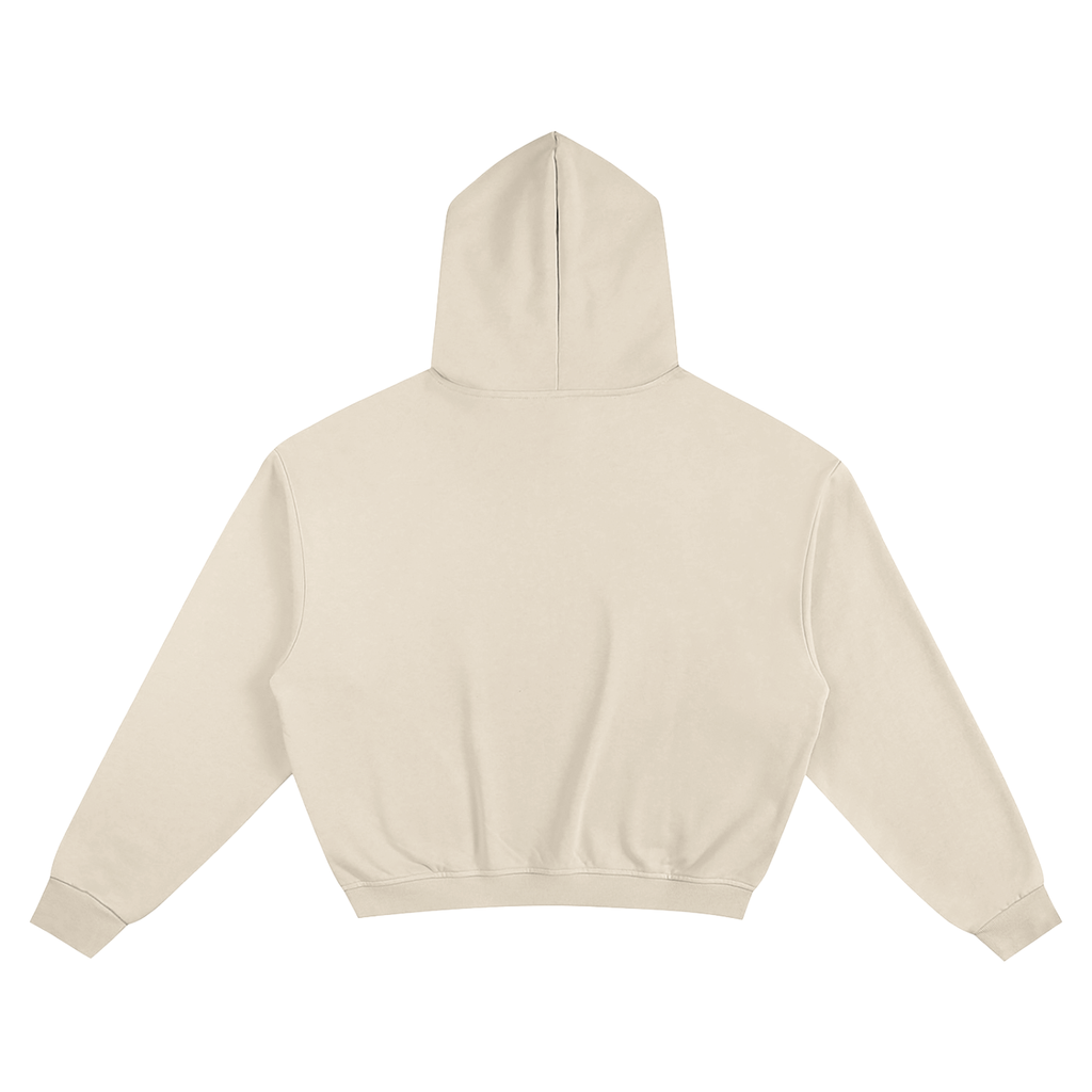 RESIST * 100% Cotton Semi-Cropped Hoodie * Apricot/Red