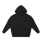 Snow Washed Raw Edge Double Layered Hoodie Set