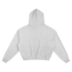 Girls * 100% Cotton Semi-Cropped Hoodie * Flower Gray/Green