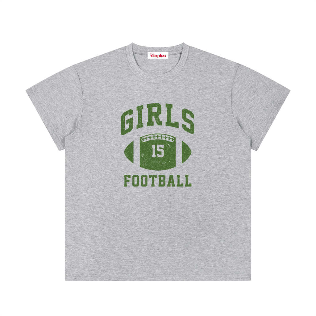 GIRLS Football * 100% Cotton Crewneck Tee