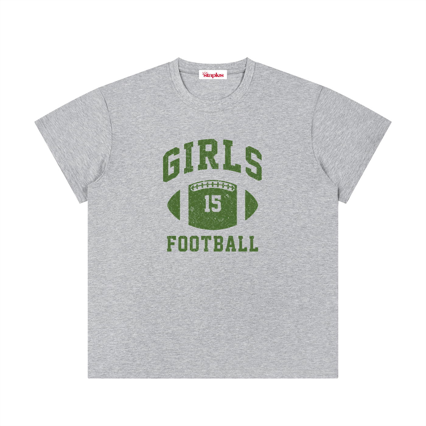 GIRLS Football * 100% Cotton Crewneck Tee