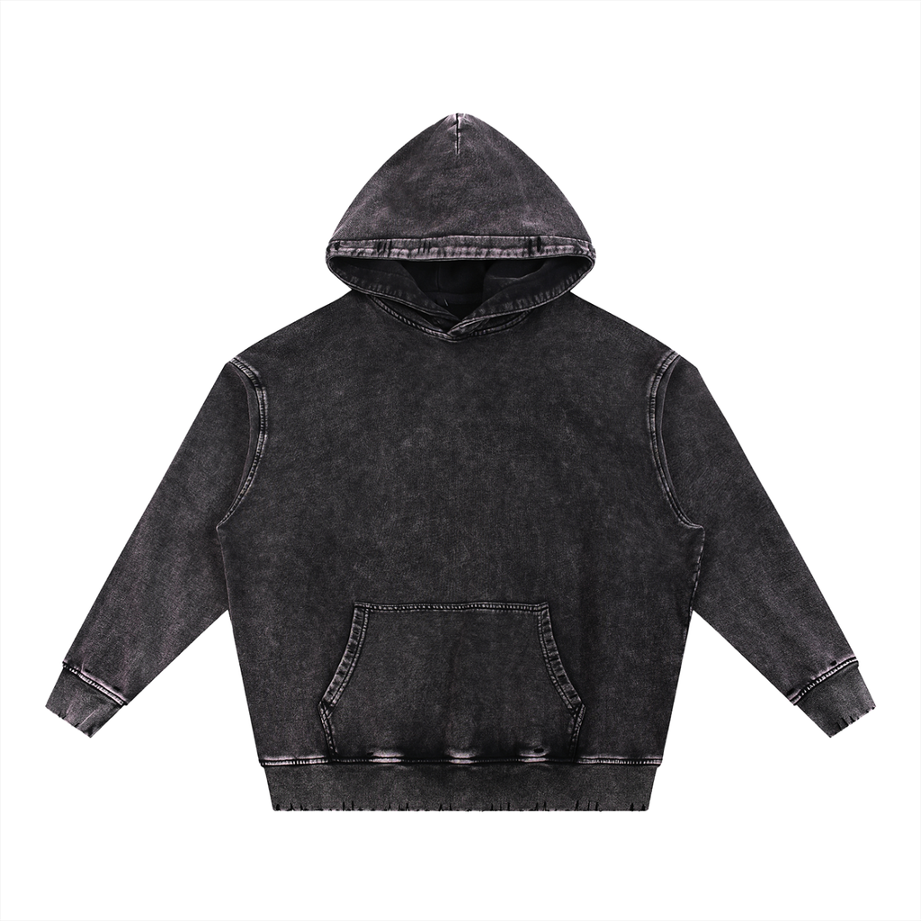 Snow Wash Hand-Frayed Heavyweight  Hoodie Set