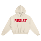 RESIST * 100% Cotton Semi-Cropped Hoodie * Apricot/Red