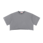 100% Cotton Vintage Washed Raw Edge Staple Crop Top