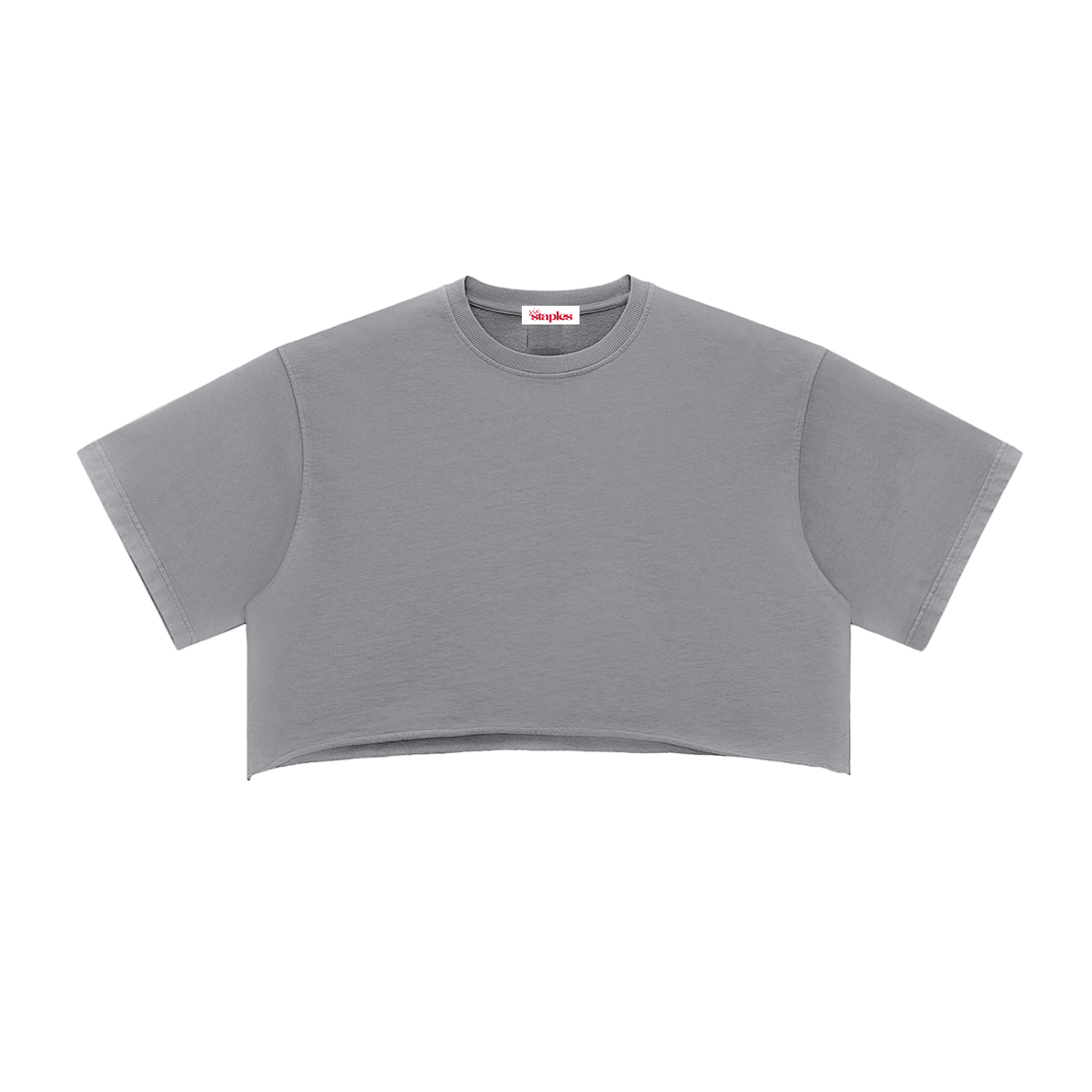 100% Cotton Vintage Washed Raw Edge Staple Crop Top