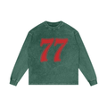 77 * Acid Wash 100% Cotton Oversize Long Sleeve Tee