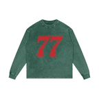 77 * Acid Wash 100% Cotton Oversize Long Sleeve Tee