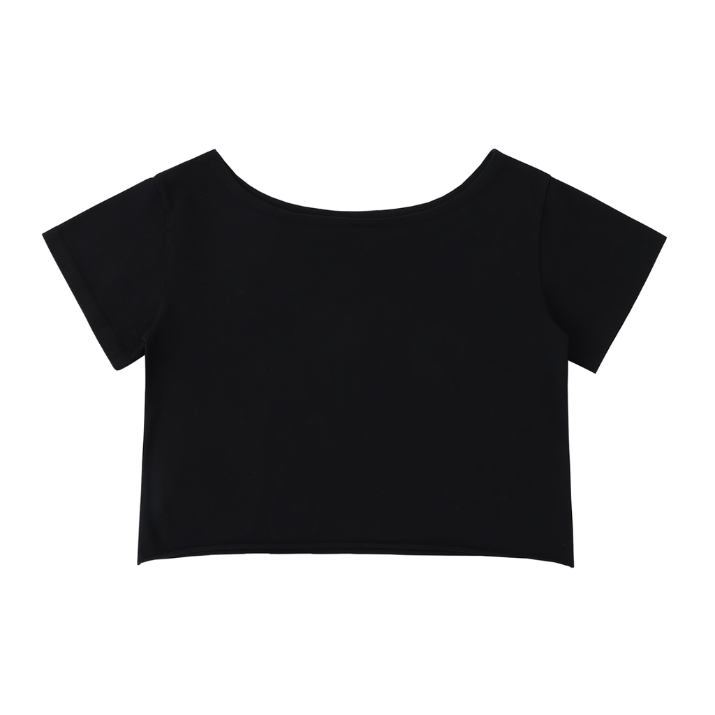 100% Cotton Off-Shoulder Rolled Hem T-Shirt