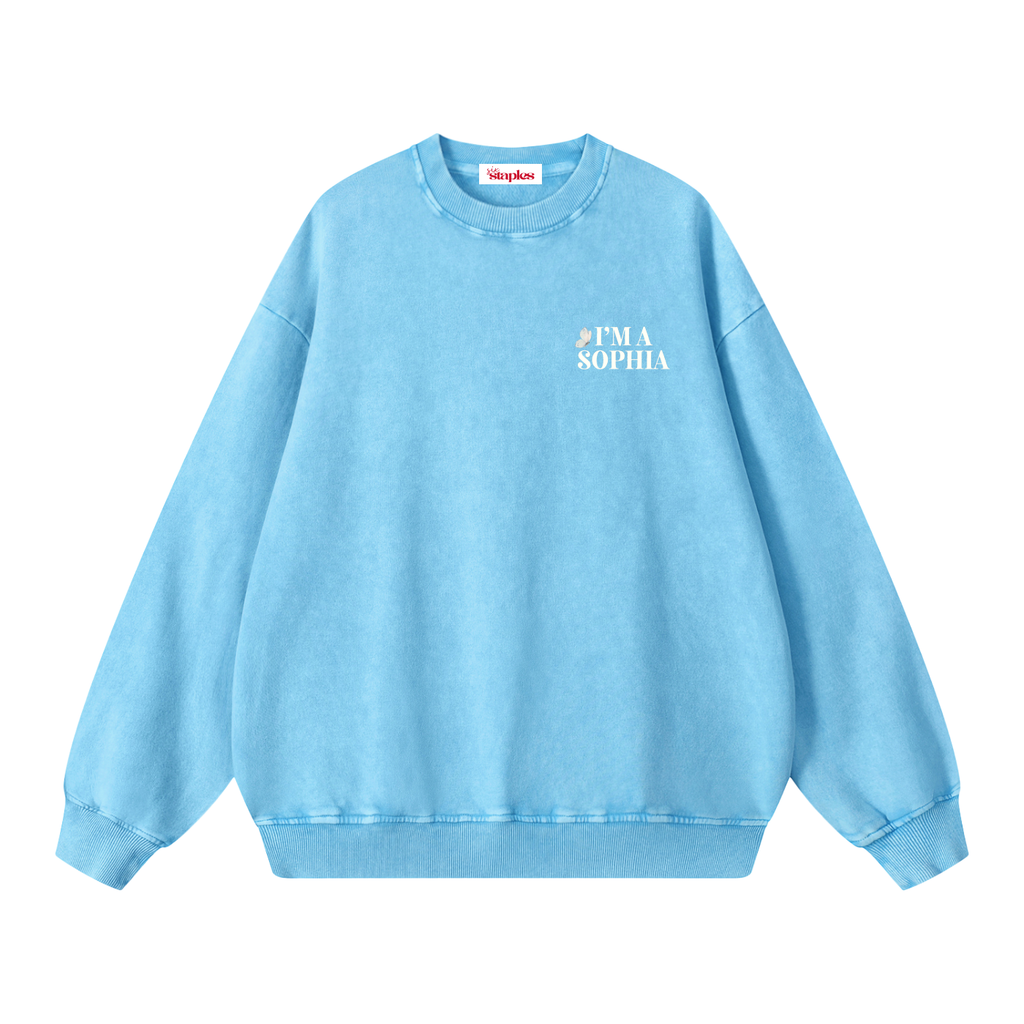 SOPHIA * 100% Cotton Vintage Washed Oversized Sweatshirt