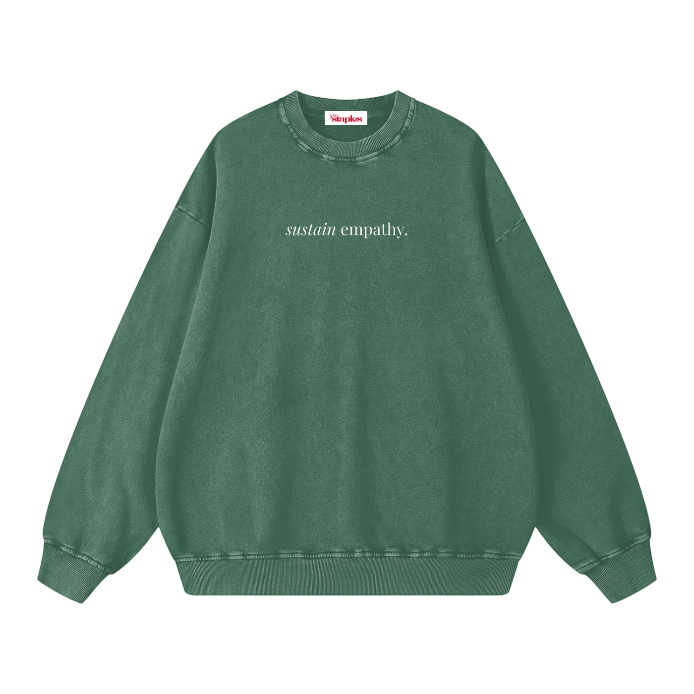 sustain empathy * 100% Cotton Vintage Washed Oversized Staple Sweatshirt