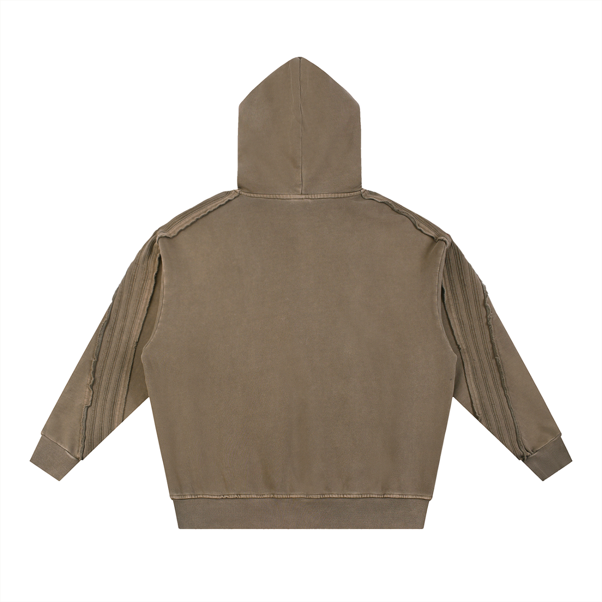 Snow Washed Tape Raw Edge Hoodie Set