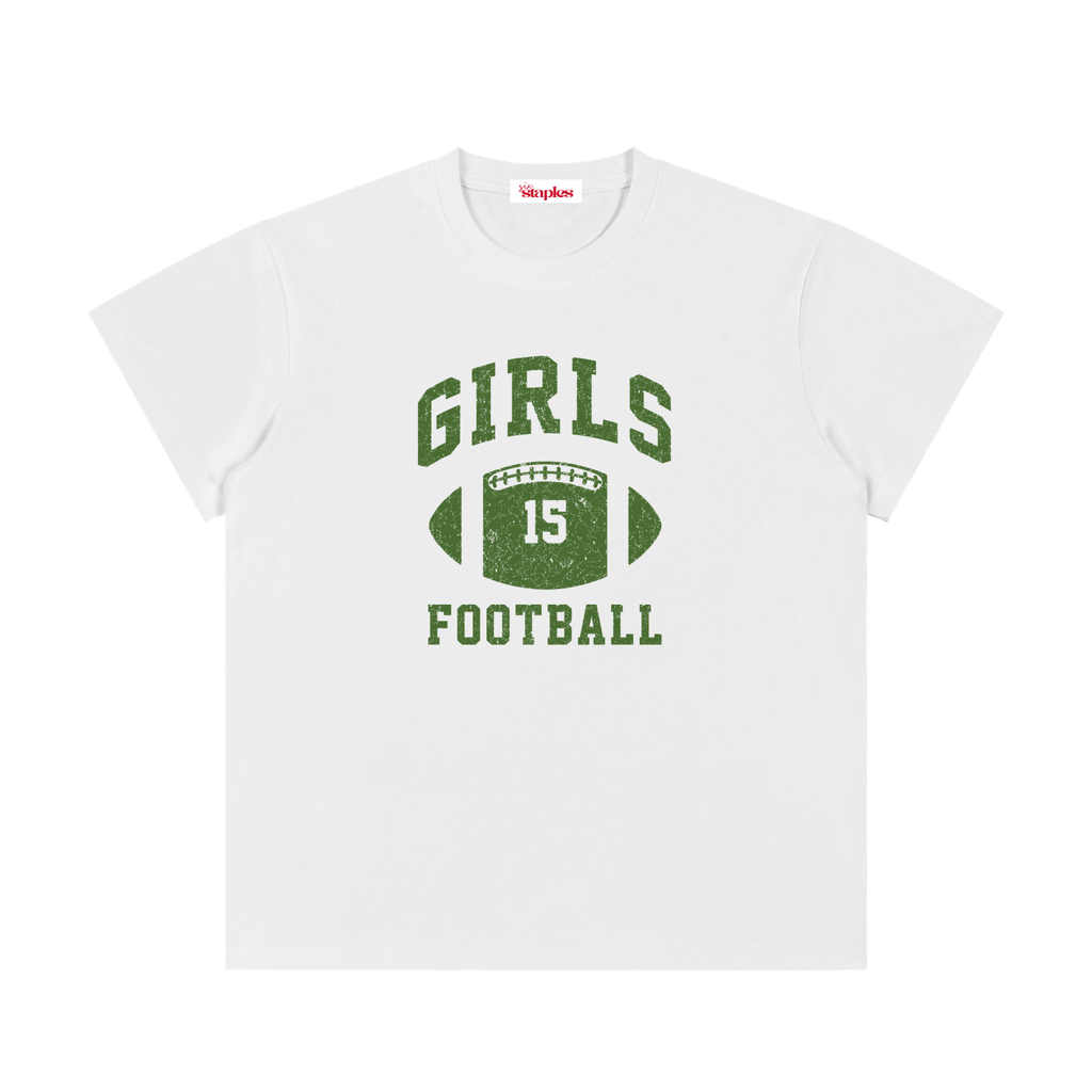 GIRLS Football * 100% Cotton Crewneck Tee