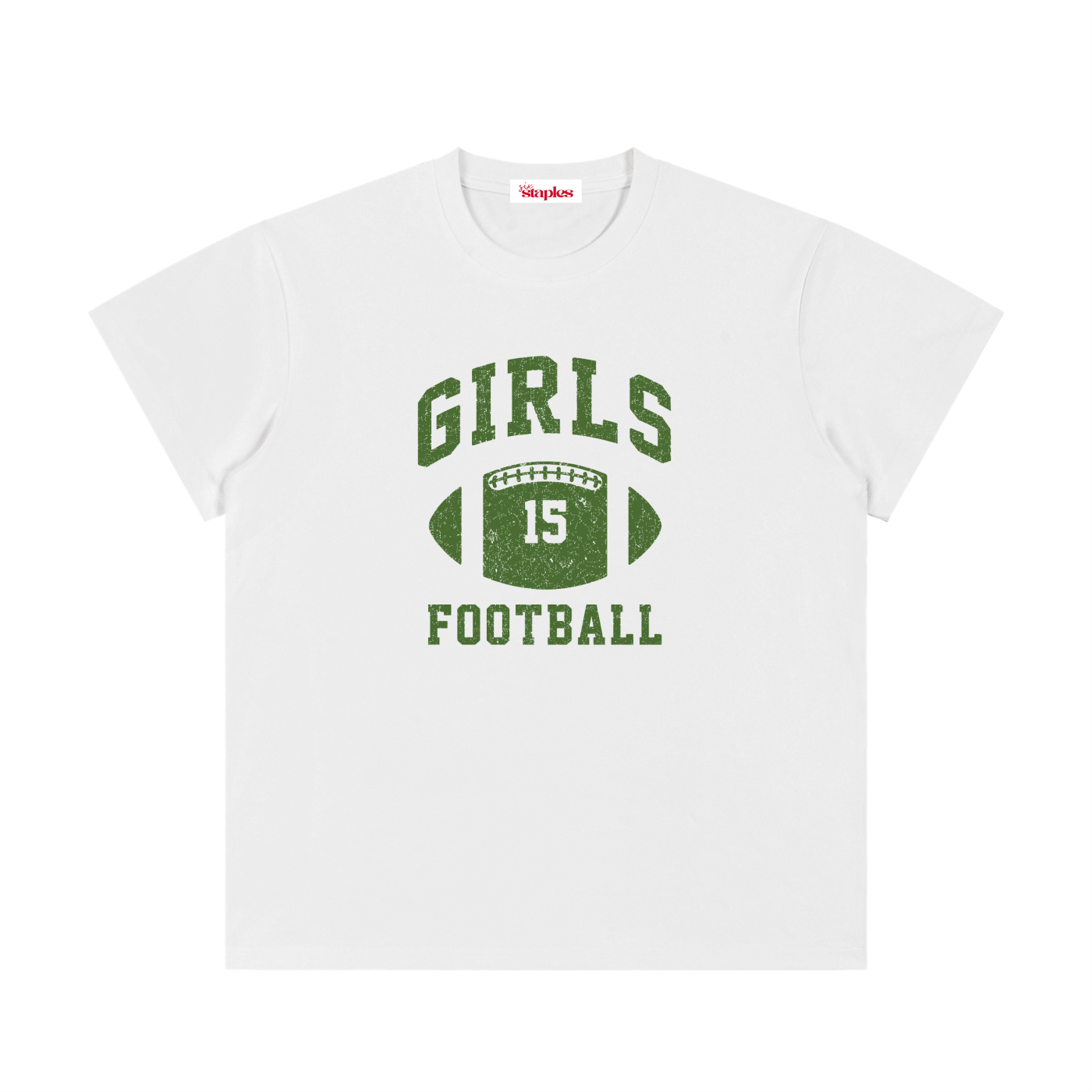 GIRLS Football * 100% Cotton Crewneck Tee