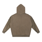 Snow Washed Tape Raw Edge Zip Hoodie Set