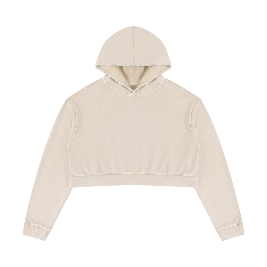 Mineral Washed Crop Hoodie Set