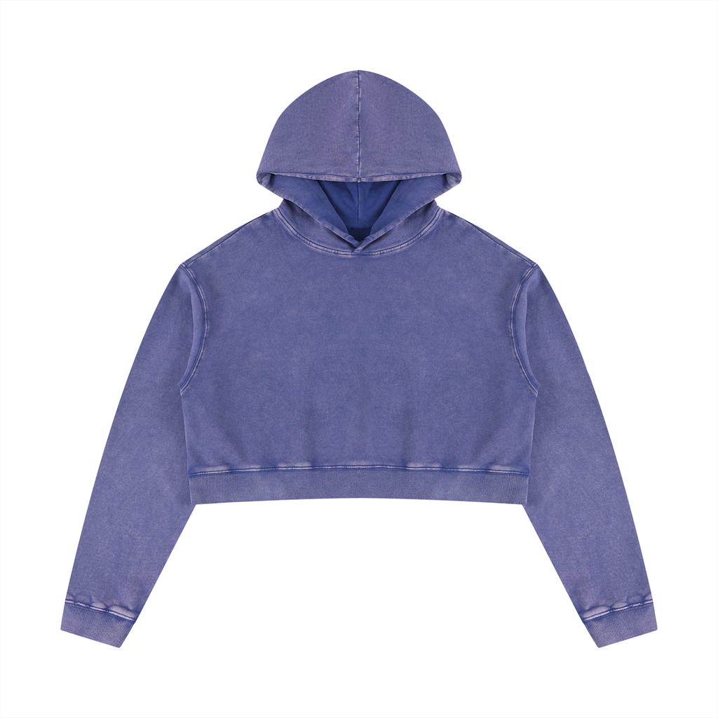 Mineral Washed Crop Hoodie Set