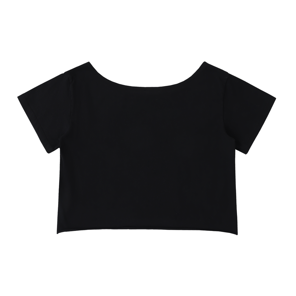 100% Cotton Off-Shoulder Rolled Hem T-Shirt