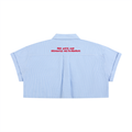 RED, WHITE, AND DISMANTLE THE PATRIARCHY * 100% Cotton Cropped Button Down